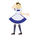 Alice In Wonderland Flat Illustration On A White Background